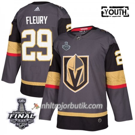 Barn Ishockey Vegas Golden Knights Tröja Marc-Andre Fleury 29 2018 Stanley Cup Final Patch Adidas Grå Authentic Barn Ishockey Vegas Golden Knights Tröja Marc-Andre Fleury 29 2018 Stanley Cup Final Patch Adidas Grå Authentic